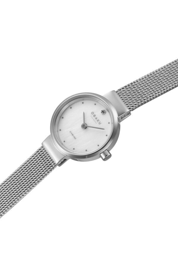 Obaku Denmark V313LXCWMC Quartz Çelik Hasır Gri 20 mm Kadın Kol Saati