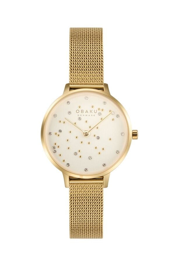 Obaku Denmark V315LXGIMG Quartz Çelik Altın Rengi Safir Cam 32 mm Kadın Kol Saati