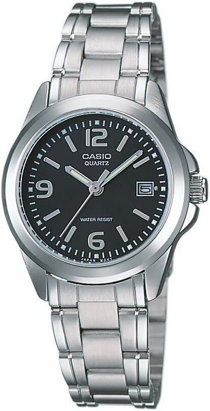 Casio LTP-1215A-1ADF Quartz Çelik Gri Siyah Kadran 28 mm Kadın Kol Saati