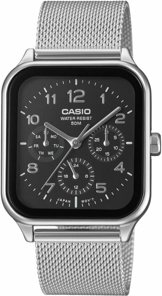 Casio MTP-M306M-1AVDF Quartz Hasır Kordon Gri Siyah Kadran 34 mm Erkek Kol Saati