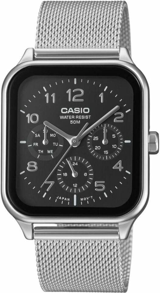 Casio MTP-M306M-1AVDF Quartz Hasır Kordon Gri Siyah Kadran 34 mm Erkek Kol Saati
