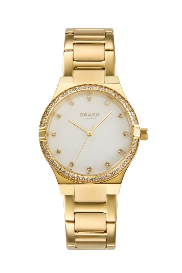 Obaku Denmak V317LEGWSG  Quartz Çelik Altın Rengi Safir 32 mm Kadın Kol Saati
