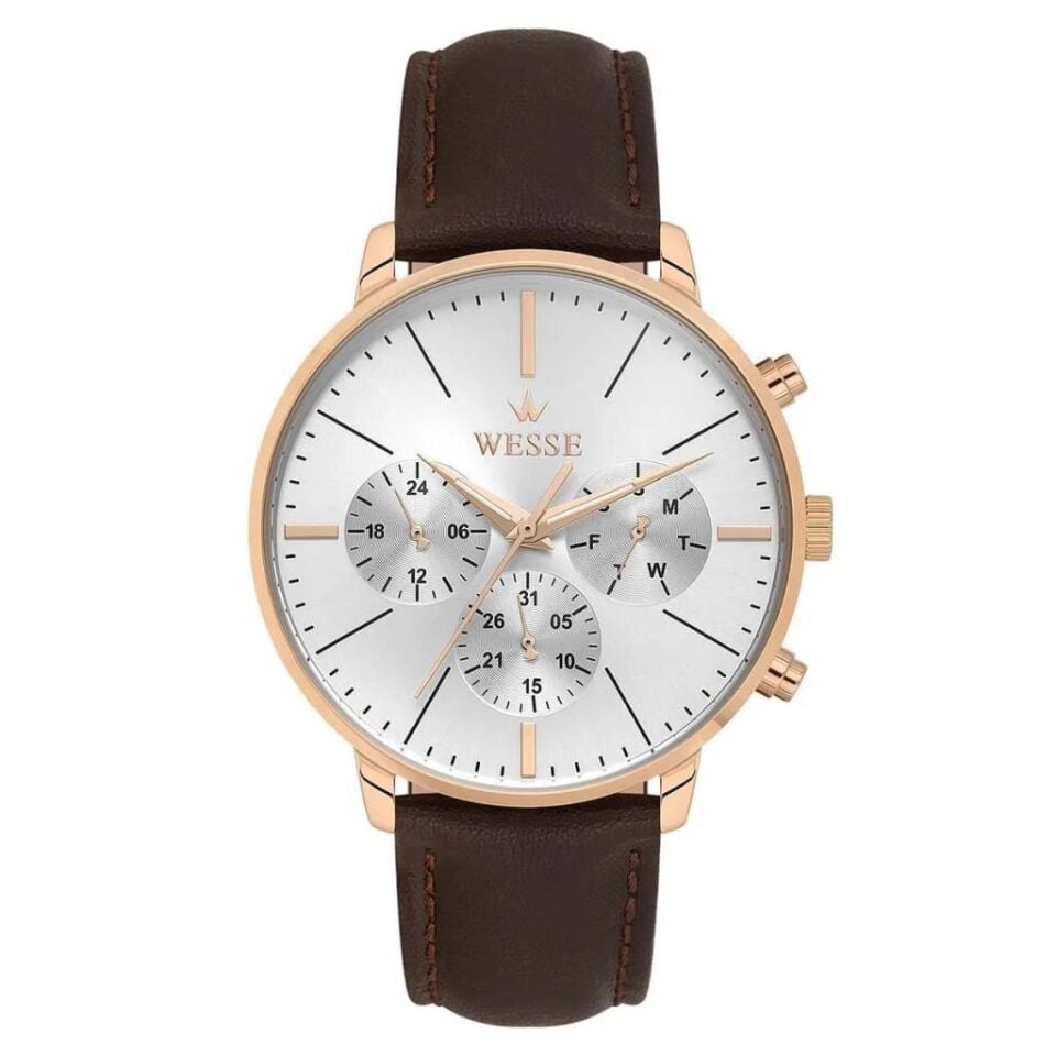 Wesse WWG401108LA Quartz Deri Kahverengi 42 mm Erkek Kol Saati