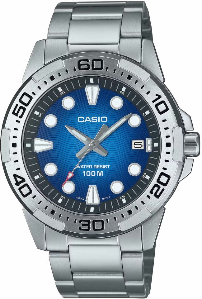 Casio MTD-140D-2AVDF Quartz Çelik Gri Mavi Kadran 10 ATM 44 mm Erkek Kol Saati