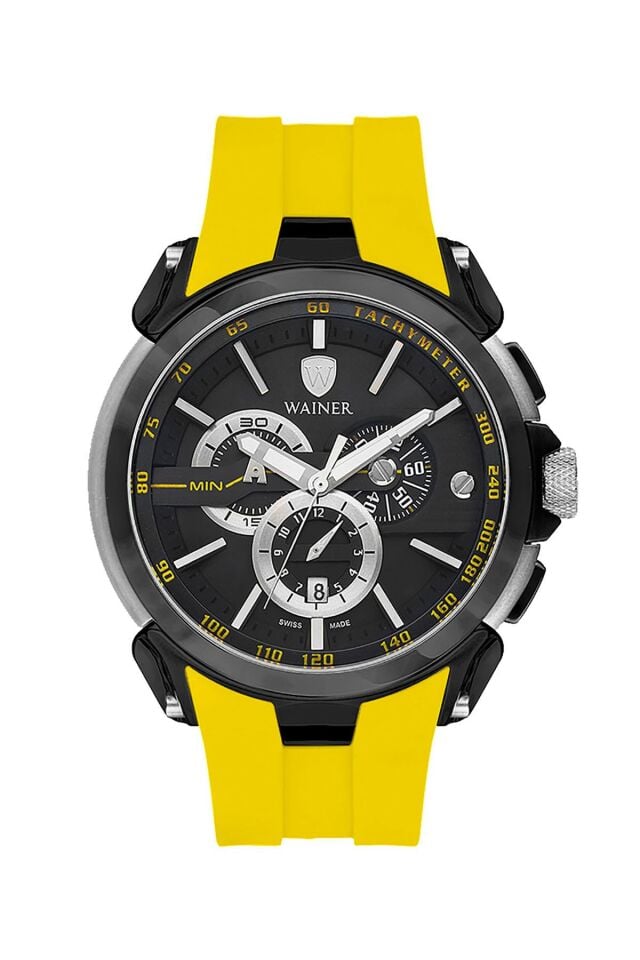 Wainer Swiss Made WA.16910-E Quartz Silikon Sarı 48 mm Erkek Kol Saati