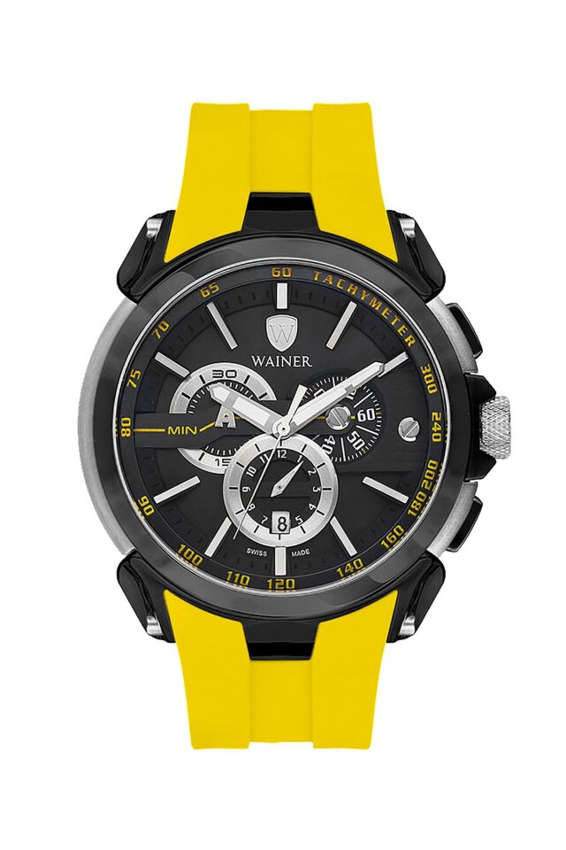 Wainer Swiss Made WA.16910-E Quartz Silikon Sarı 48 mm Erkek Kol Saati