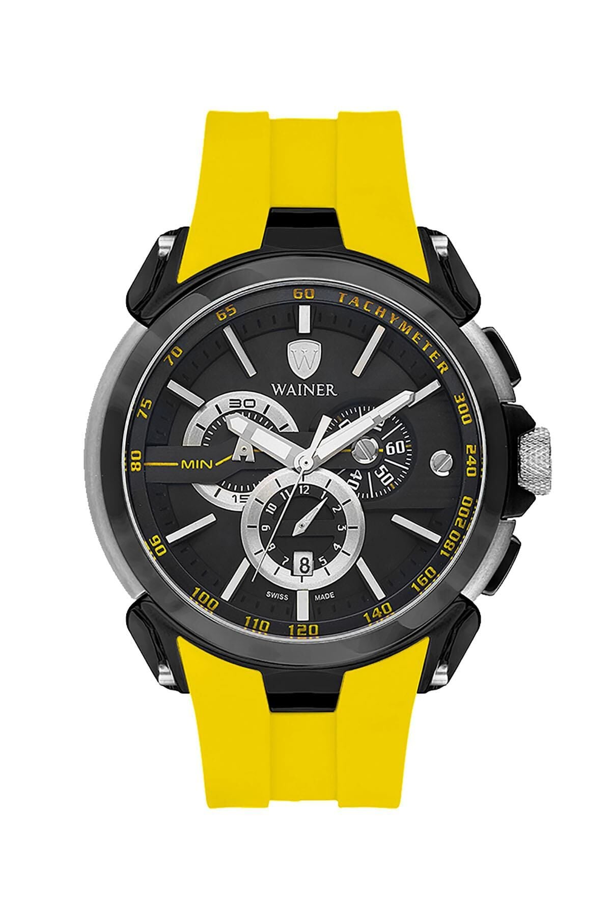 Wainer Swiss Made WA.16910-E Quartz Silikon Sarı 48 mm Erkek Kol Saati