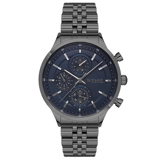 Wesse WWG207406 Quartz Çelik Füme Lacivert Kadran 43 mm Erkek Kol Saati