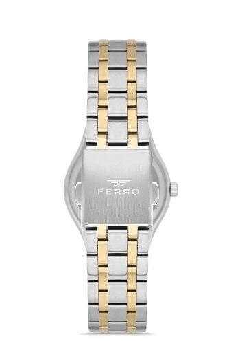 Ferro Quartz Çelik Altın/Gri 35 mm Kadın Kol Saati