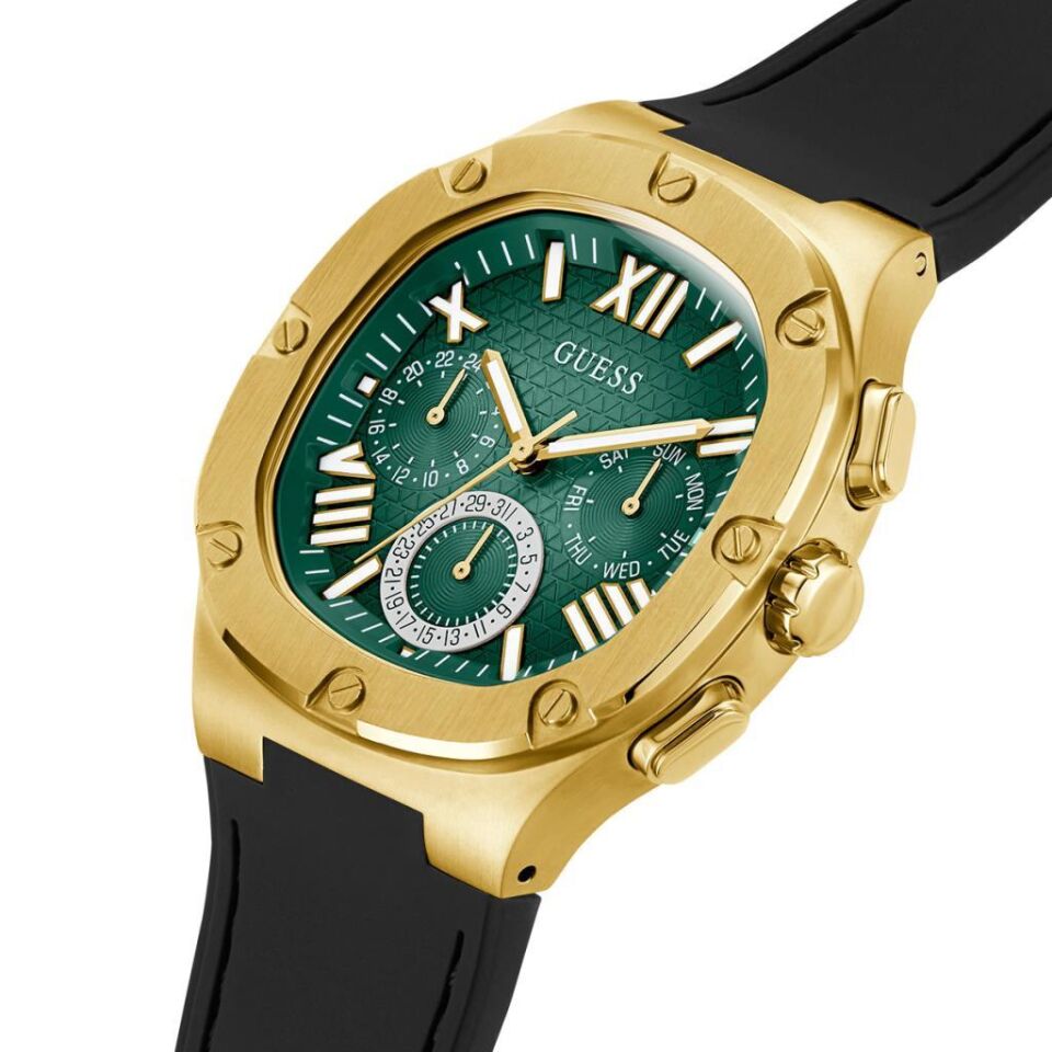 Guess GUGW0571G3 Quartz Silikon Siyah Yeşil Kadran 42 mm Erkek Kol Saati