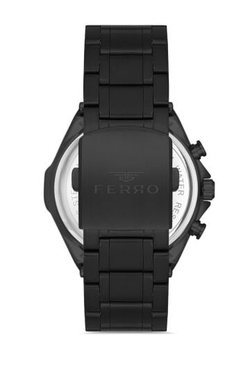 Ferro Siyah Çelik Kordon Erkek Kol Saati FM11305A-G Fonksiyonları Aktif 3ATM Su Geçirmez HediyePaket