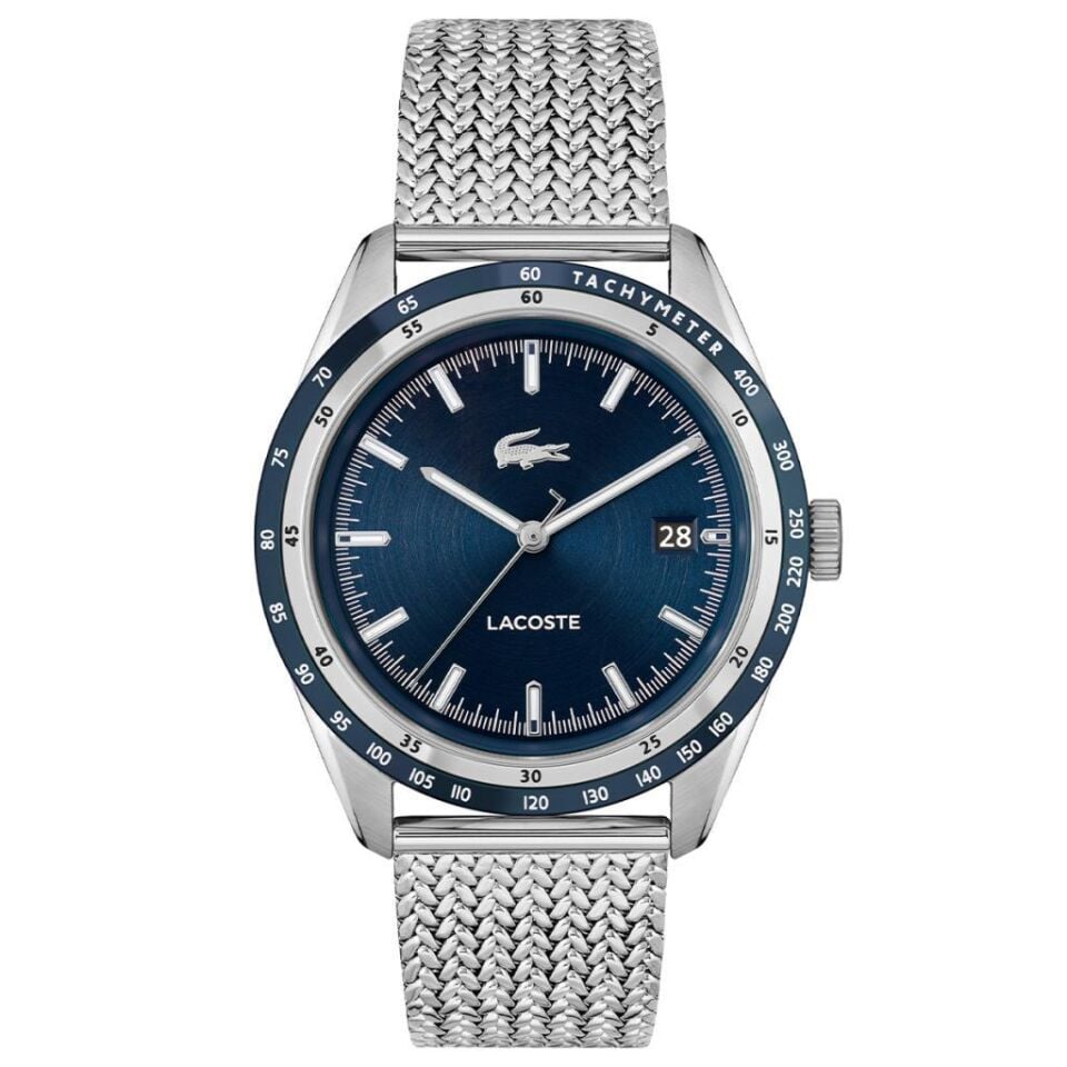 Lacoste 2011294 Quartz Hasır Gri Mavi Kadran 40 mm Erkek Kol Saati
