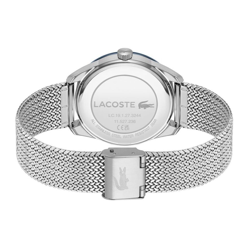 Lacoste 2011294 Quartz Hasır Gri Mavi Kadran 40 mm Erkek Kol Saati