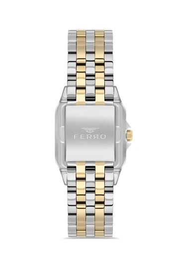 Ferro Sarı ve Gümüş Çelik Kordon Kadın Kol Saati FL40112A-D6 3ATM Su Geçirmez 2 Yıl Garantili