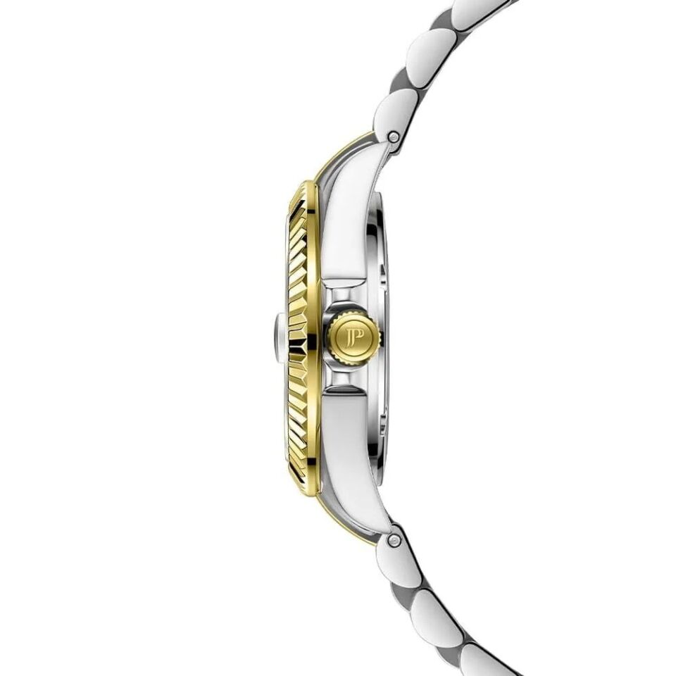 Jacques Philippe JPQLS8273X8 Swiss Made Quartz Çelik Altın/Gri Yeşil Kadran Safir Cam 26 mm Kadın Kol Saati