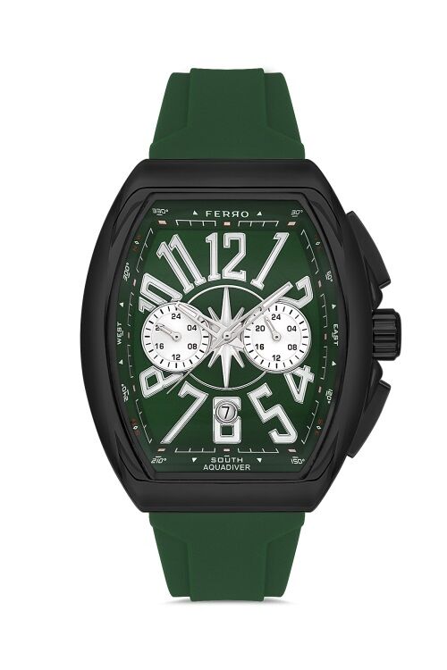 Ferro Yeşil Silikon Kordon Erkek Kol Saati FM11444D-ZQ