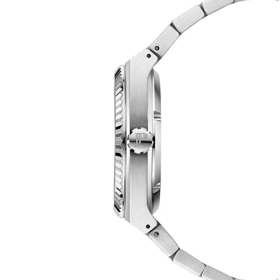 Jacques Philippe JPQGC5713X6LB Swiss Made Quartz Çelik Gri Mavi Kadran Safir Cam 40 mm Erkek Kol Saati