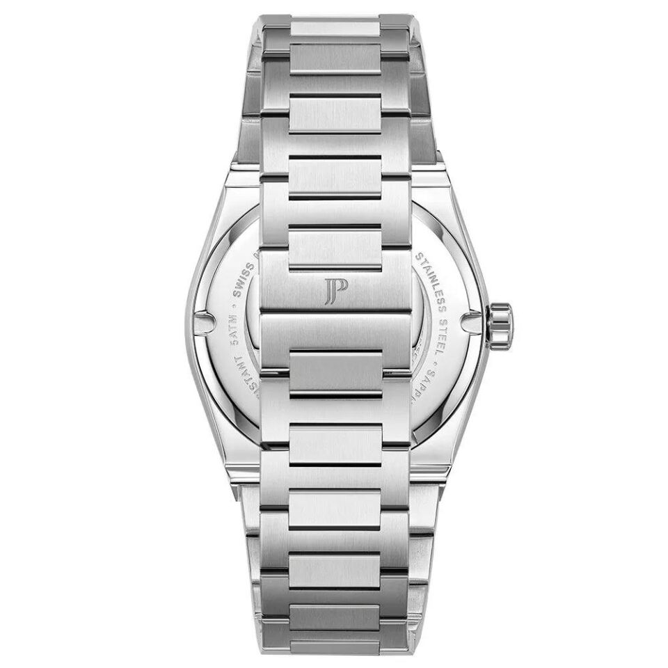 Jacques Philippe JPQGC5713X6LB Swiss Made Quartz Çelik Gri Mavi Kadran Safir Cam 40 mm Erkek Kol Saati