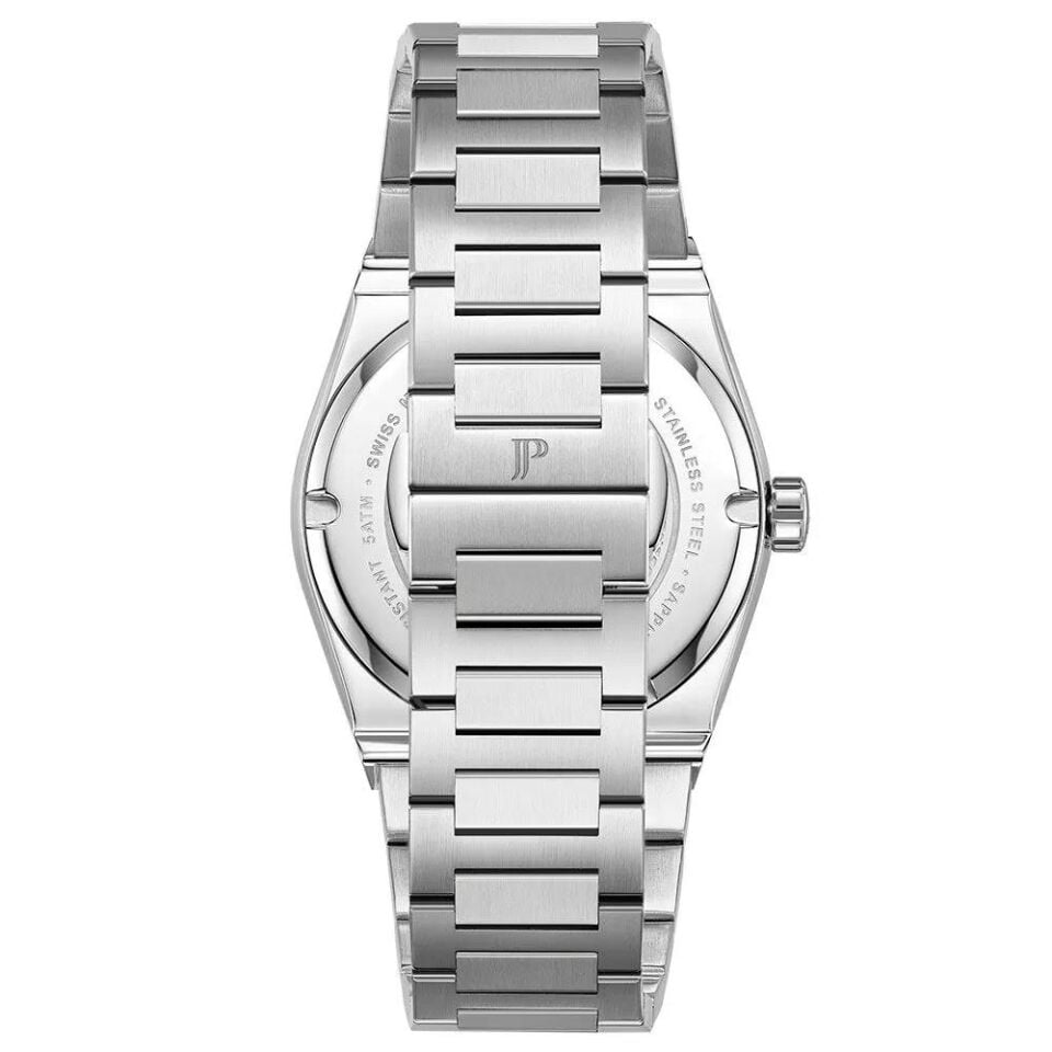 Jacques Philippe JPQGC5713X6LB Swiss Made Quartz Çelik Gri Mavi Kadran Safir Cam 40 mm Erkek Kol Saati