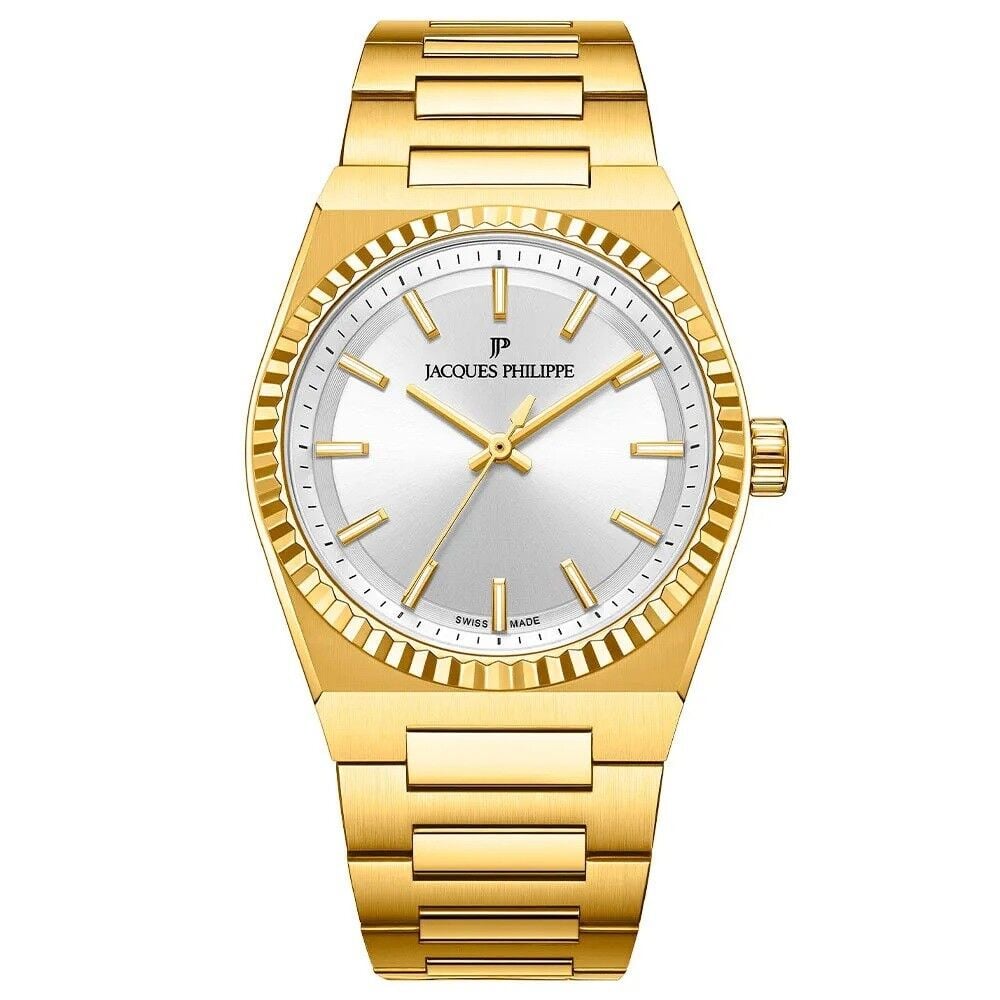 Jacques Philippe JPQGLS582324 Quartz Swiss Made Quartz Çelik Altın Rengi Safir Cam 34 mm Kadın Kol Saati