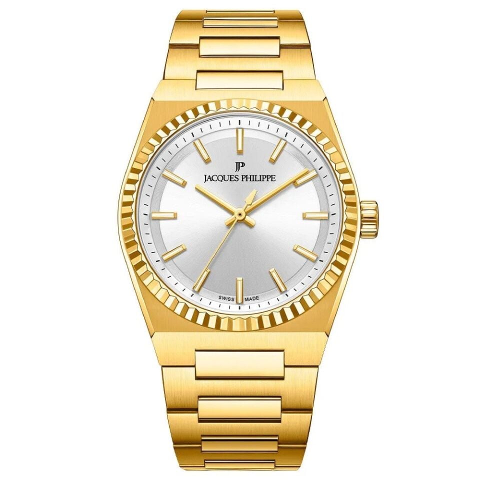 Jacques Philippe JPQGLS582324 Quartz Swiss Made Quartz Çelik Altın Rengi Safir Cam 34 mm Kadın Kol Saati