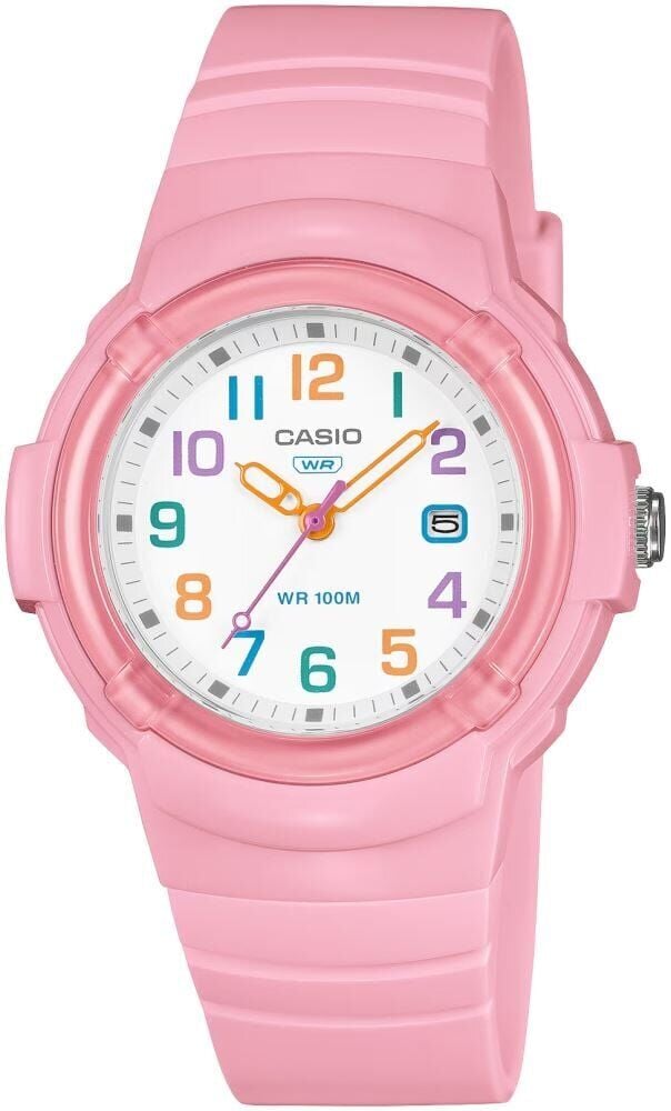 Casio LX-800H-4AVDF Quartz Silikon Kordon Pembe Beyaz Kadran 35 mm Kadın Kol Saati