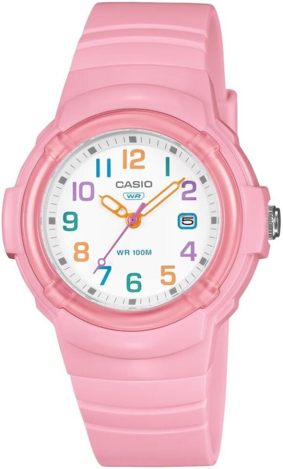 Casio LX-800H-4AVDF Quartz Silikon Kordon Pembe Beyaz Kadran 35 mm Kadın Kol Saati