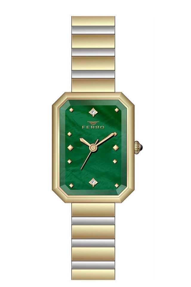 Ferro Sarı ve Gümüş Çelik Kordon Kadın Kol Saati FL21607A-D6 3ATM Su Geçirmez 2 Yıl Garantili