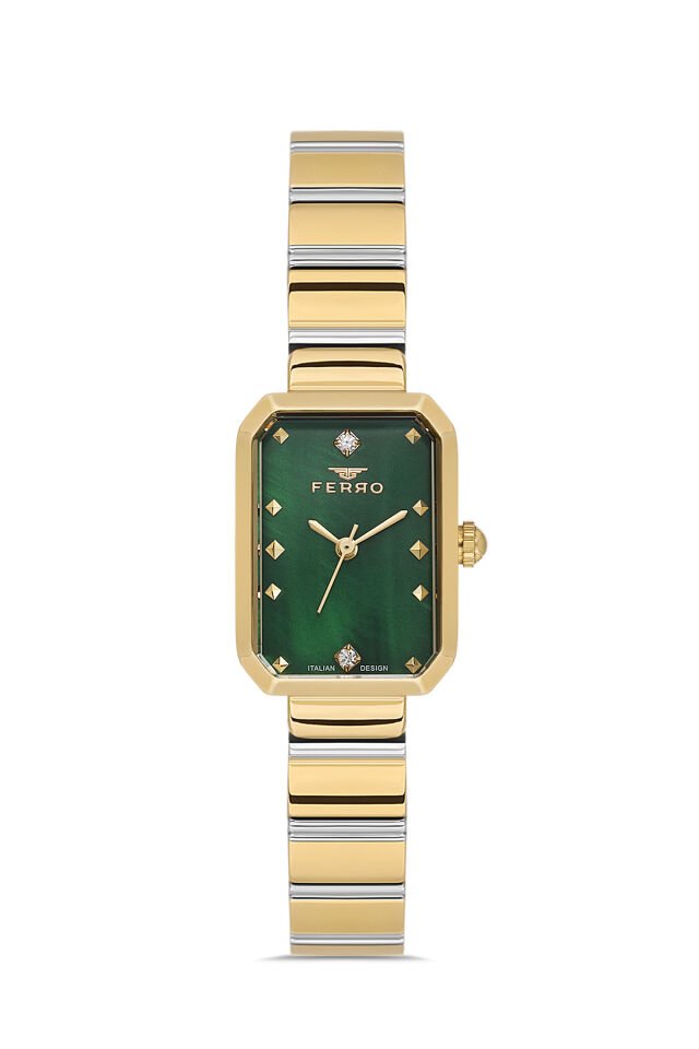 Ferro Sarı ve Gümüş Çelik Kordon Kadın Kol Saati FL21607AWT-D6 3ATM Su Geçirmez 2 Yıl Garantili