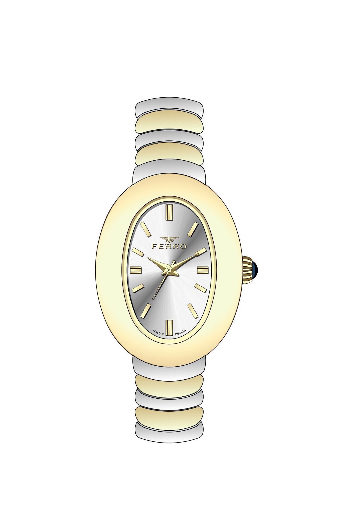 Ferro Sarı ve Gümüş Çelik Kordon Kadın Kol Saati FL43034A-D 3ATM Su Geçirmez 2 Yıl Garantili