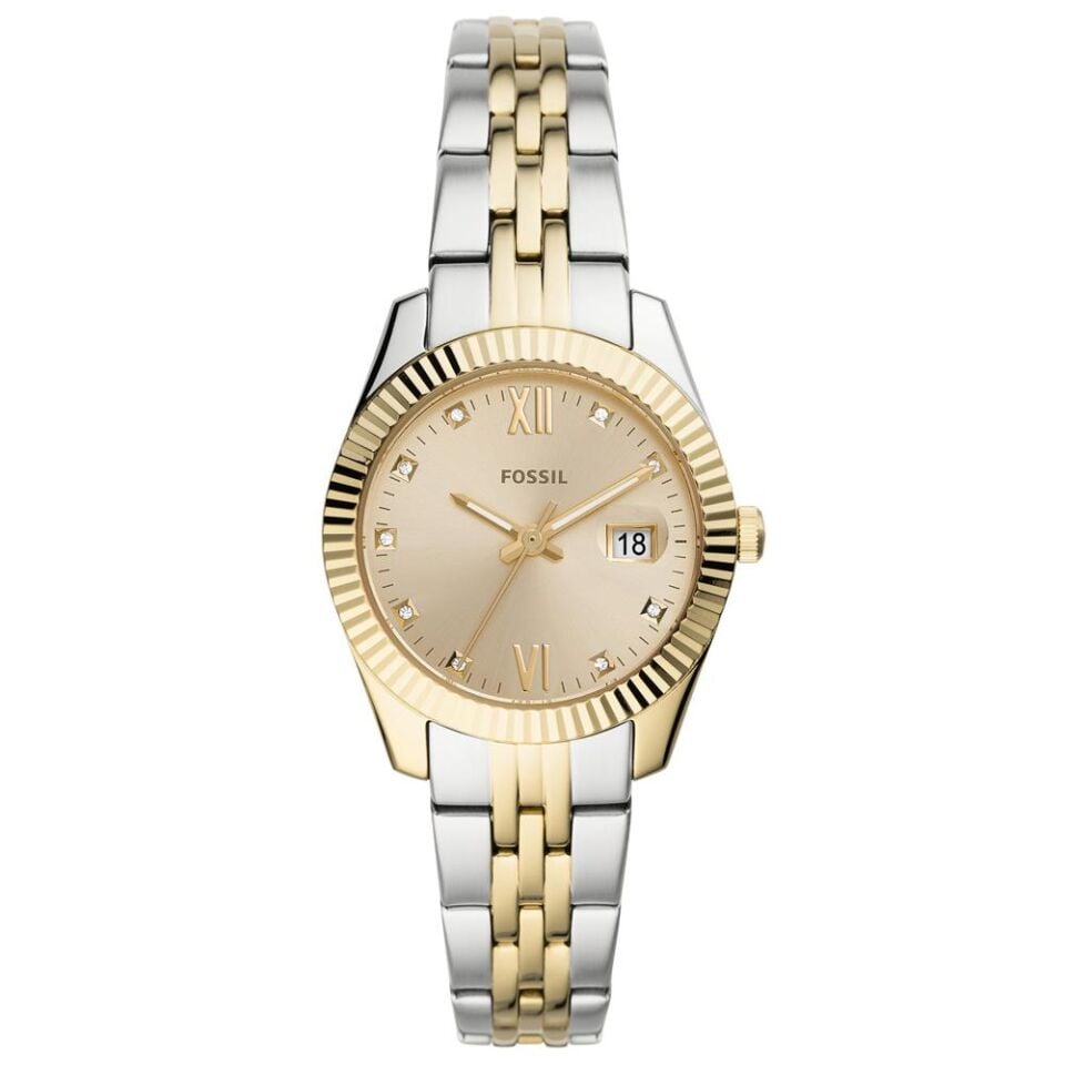 Fossil FES4949 Quartz Çelik Altın Rengi/Metalik Gri  32 mm Kadın Kol Saati