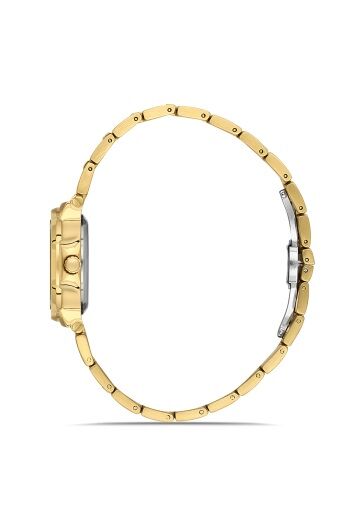 Ferro Sarı Çelik Kordon Kadın Kol Saati FL21490AWT-B6 3ATM Su Geçirmez 2 Yıl Garantili HediyePaketli