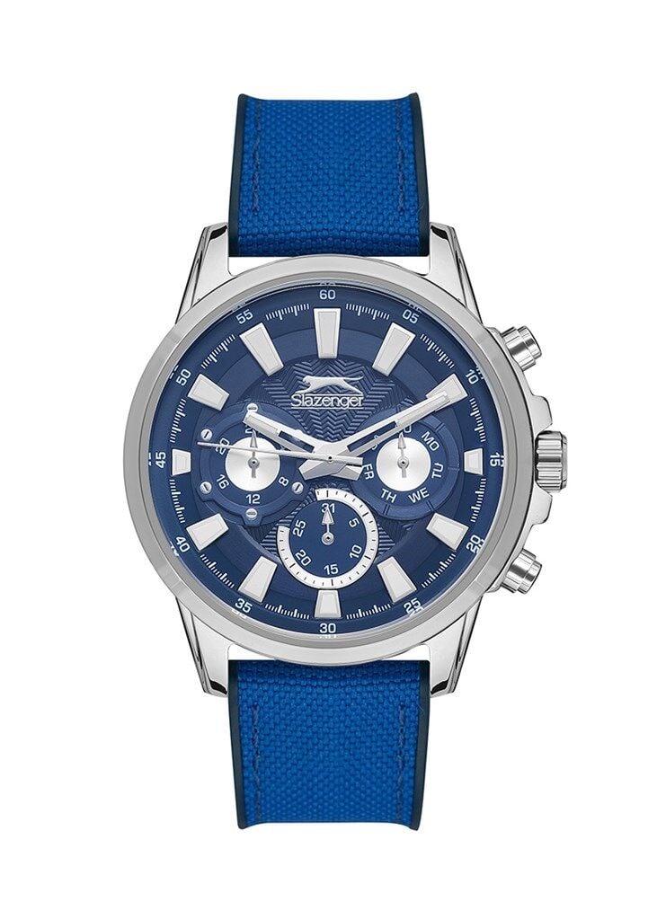 Slazenger SL.09.1956.2.03 45 mm Lacivert Deri Kordonlu Erkek Kol Saati
