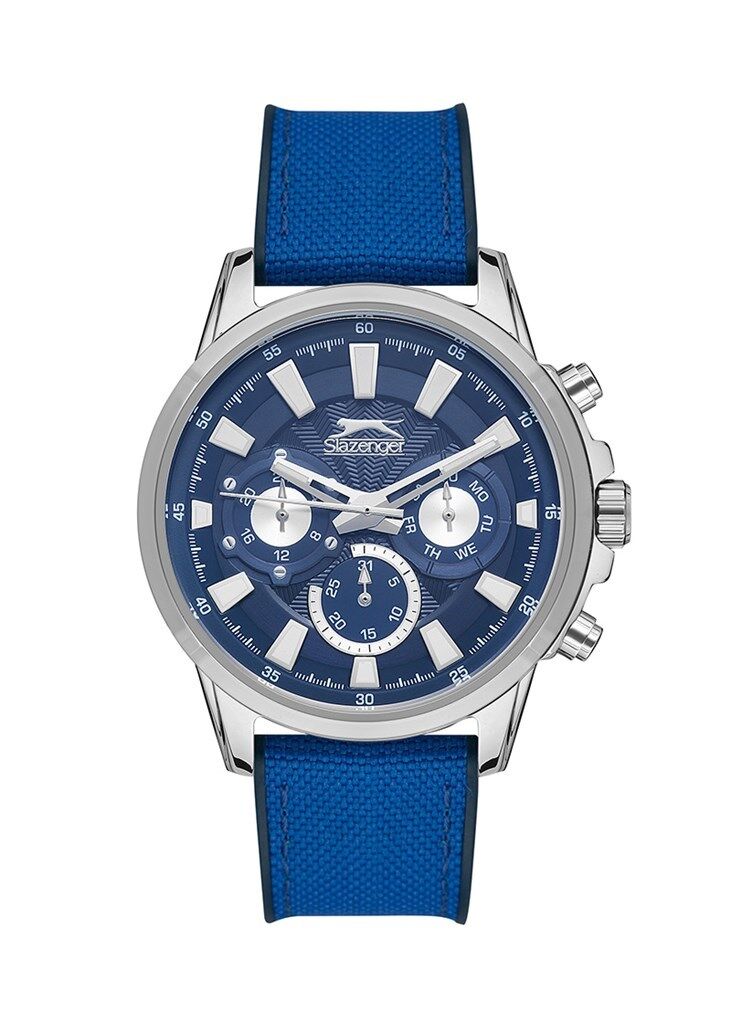 Slazenger SL.09.1956.2.03 45 mm Lacivert Deri Kordonlu Erkek Kol Saati