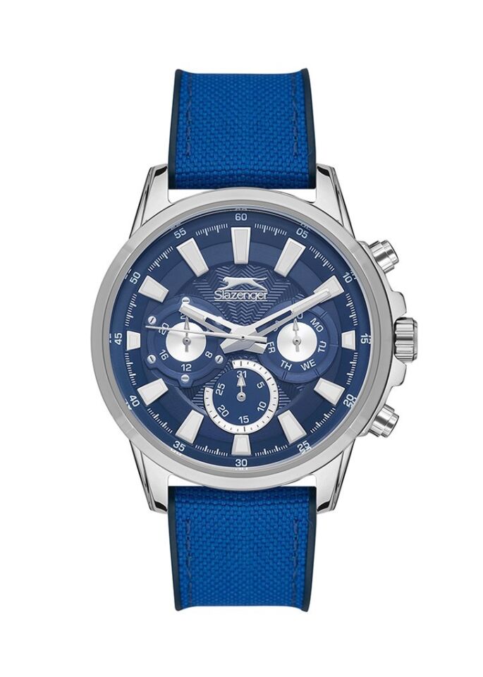Slazenger SL.09.1956.2.03 45 mm Lacivert Deri Kordonlu Erkek Kol Saati