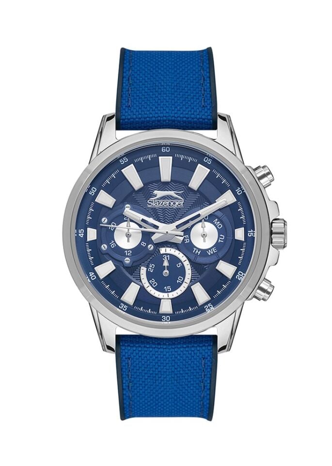 Slazenger SL.09.1956.2.03 45 mm Lacivert Deri Kordonlu Erkek Kol Saati