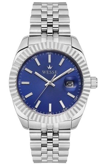 Wesse WWG403001 Quartz Çelik Gri Mavi Kadran 41 mm Erkek Kol Saati