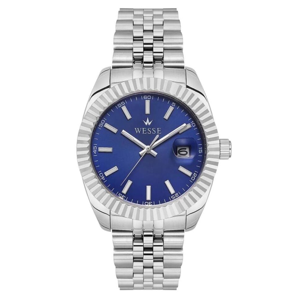 Wesse WWG403001 Quartz Çelik Gri Mavi Kadran 41 mm Erkek Kol Saati