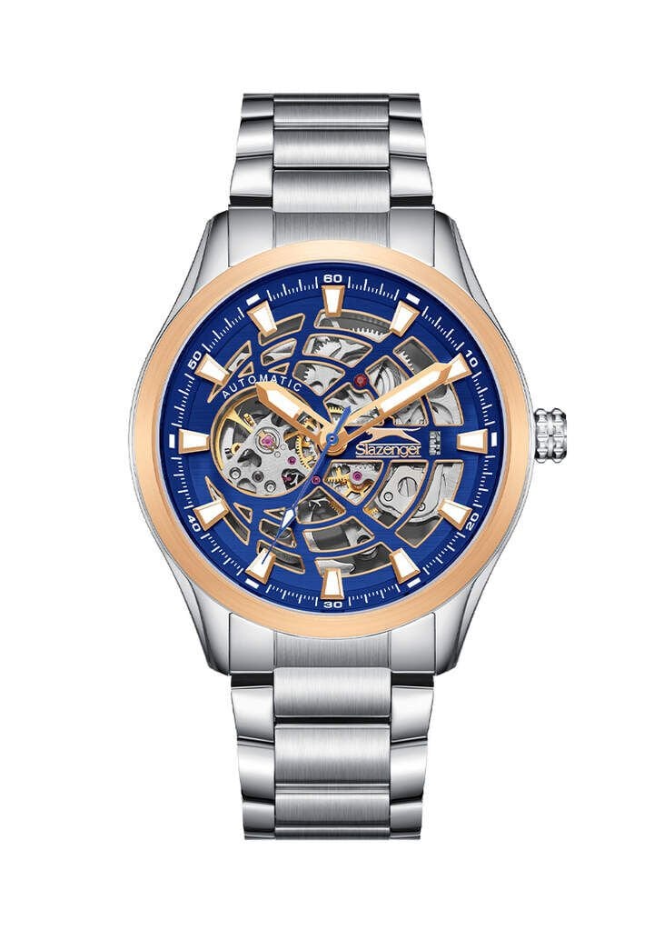 Slazenger SL.09.2411.1.03 Otomatik Çelik Gri Lacivert Kadran 44 mm Erkek Kol Saati