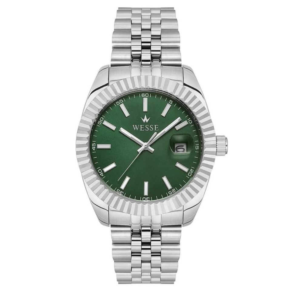 Wesse WWG403002 Quartz Çelik Gri Yeşil Kadran 41 mm Erkek Kol Saati