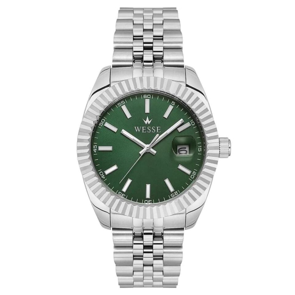 Wesse WWG403002 Quartz Çelik Gri Yeşil Kadran 41 mm Erkek Kol Saati