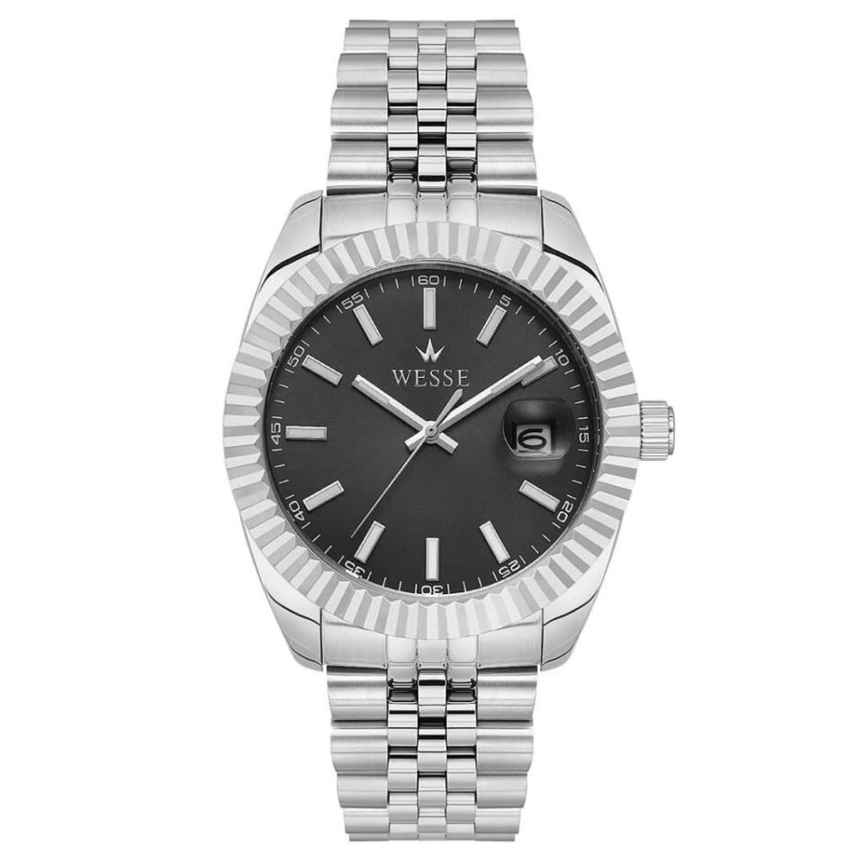 Wesse WWG403004 Quartz Çelik Gri Siyah Kadran 41 mm Erkek Kol Saati