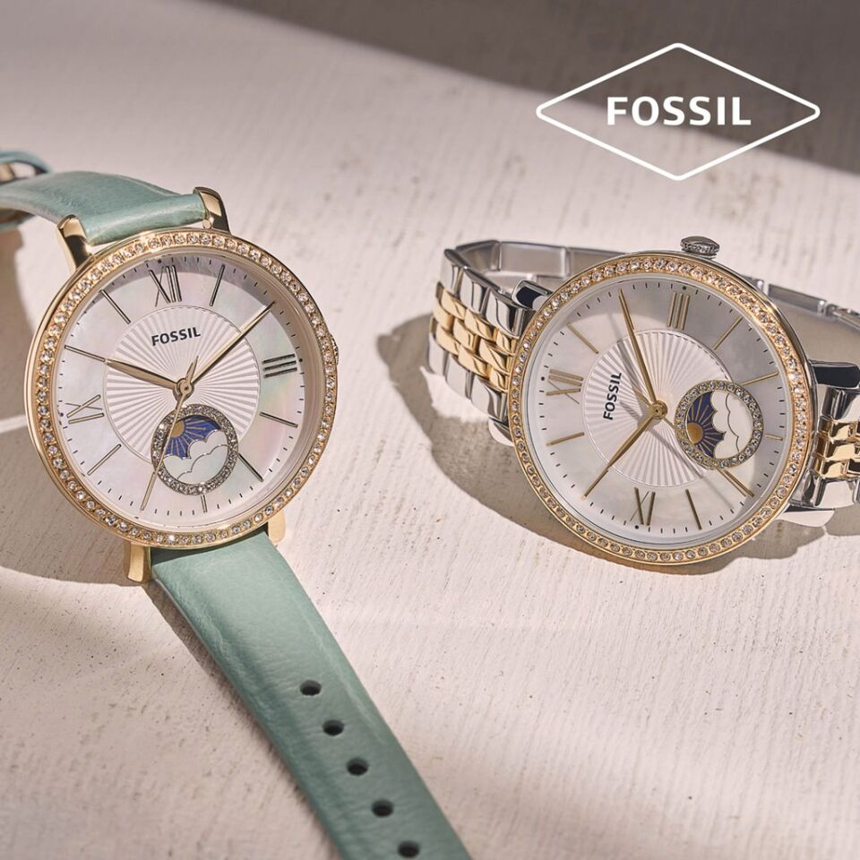 Fossil FES5166 Quartz Çelik Altın/Gri Beyaz Kadran 36 mm Kadın Kol Saati