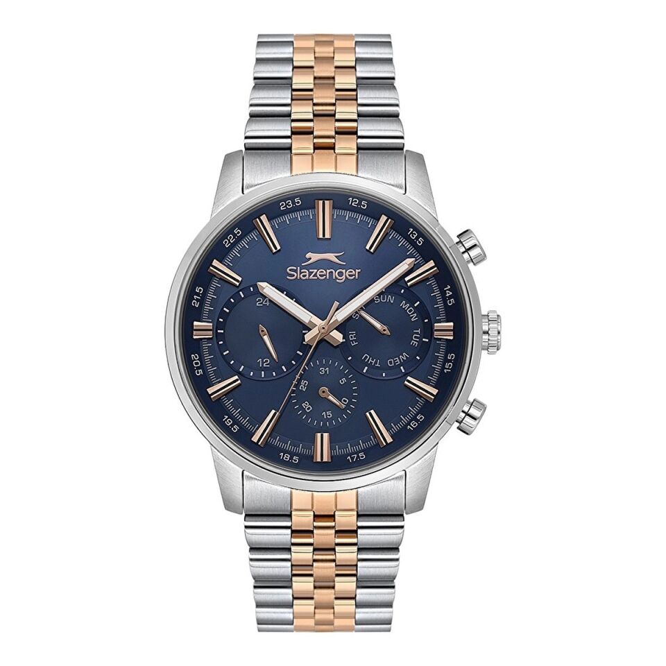 Slazenger SL.09.2453.2.05 Quartz Çelik Rose/Gri Lacivert Kadran 46 mm Erkek Kol Saati