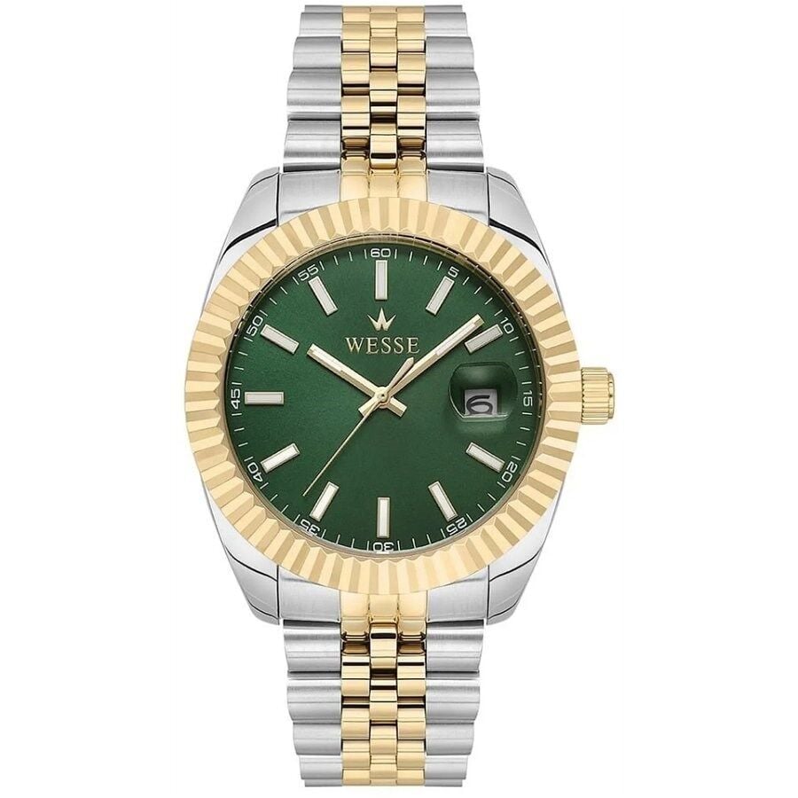 Wesse WWG403006 Quartz Çelik Altın/Gri Yeşil Kadran 41 mm Erkek Kol Saati