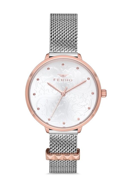 Ferro Gümüş ve Rose Hasır Kordon Kadın Kol Saati F21087C-E F21087C-E