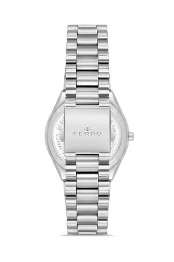 Ferro F11386A-A3 Quartz Çelik Gri Lacivert Kadran 40 mm Erkek Kol Saati