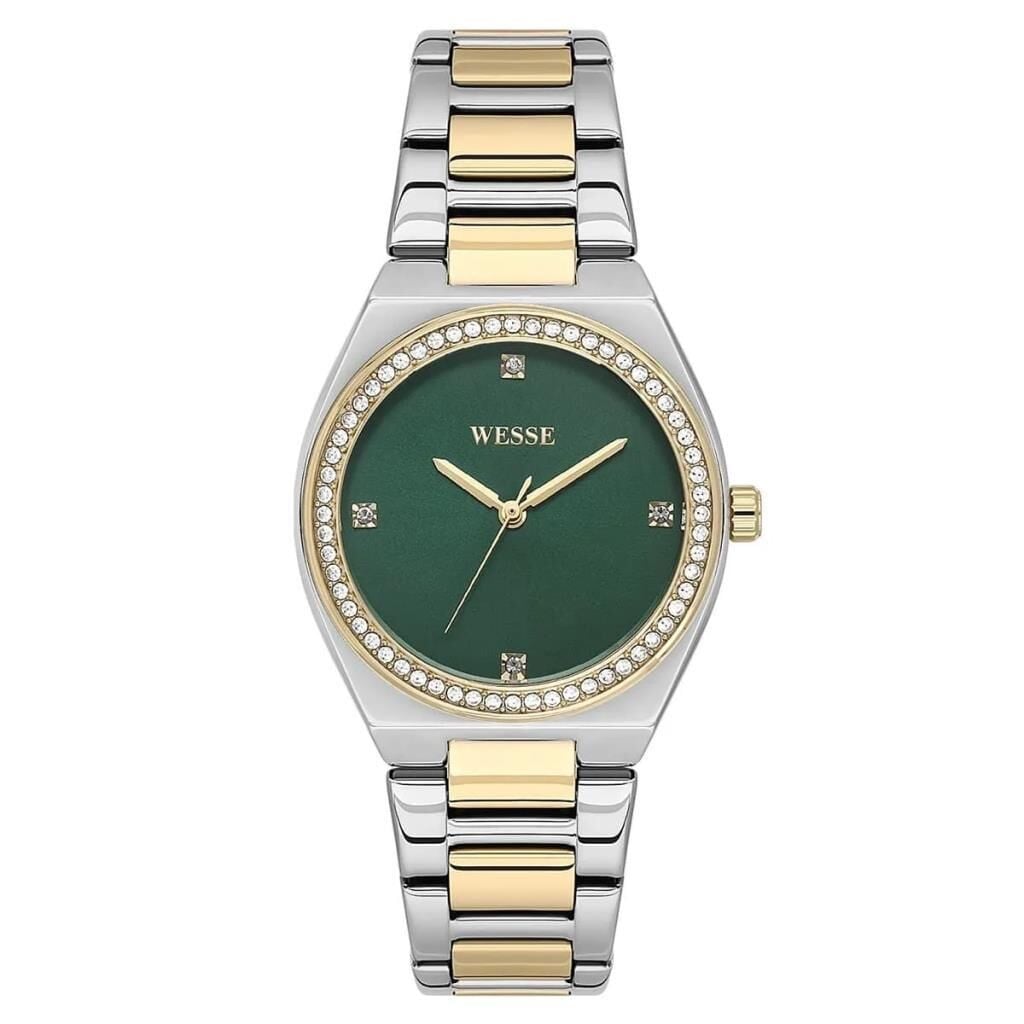 Wesse WWL112003 Quartz Çelik Altın/Gri Yeşil Kadran 34 mm Kadın Kol Saati
