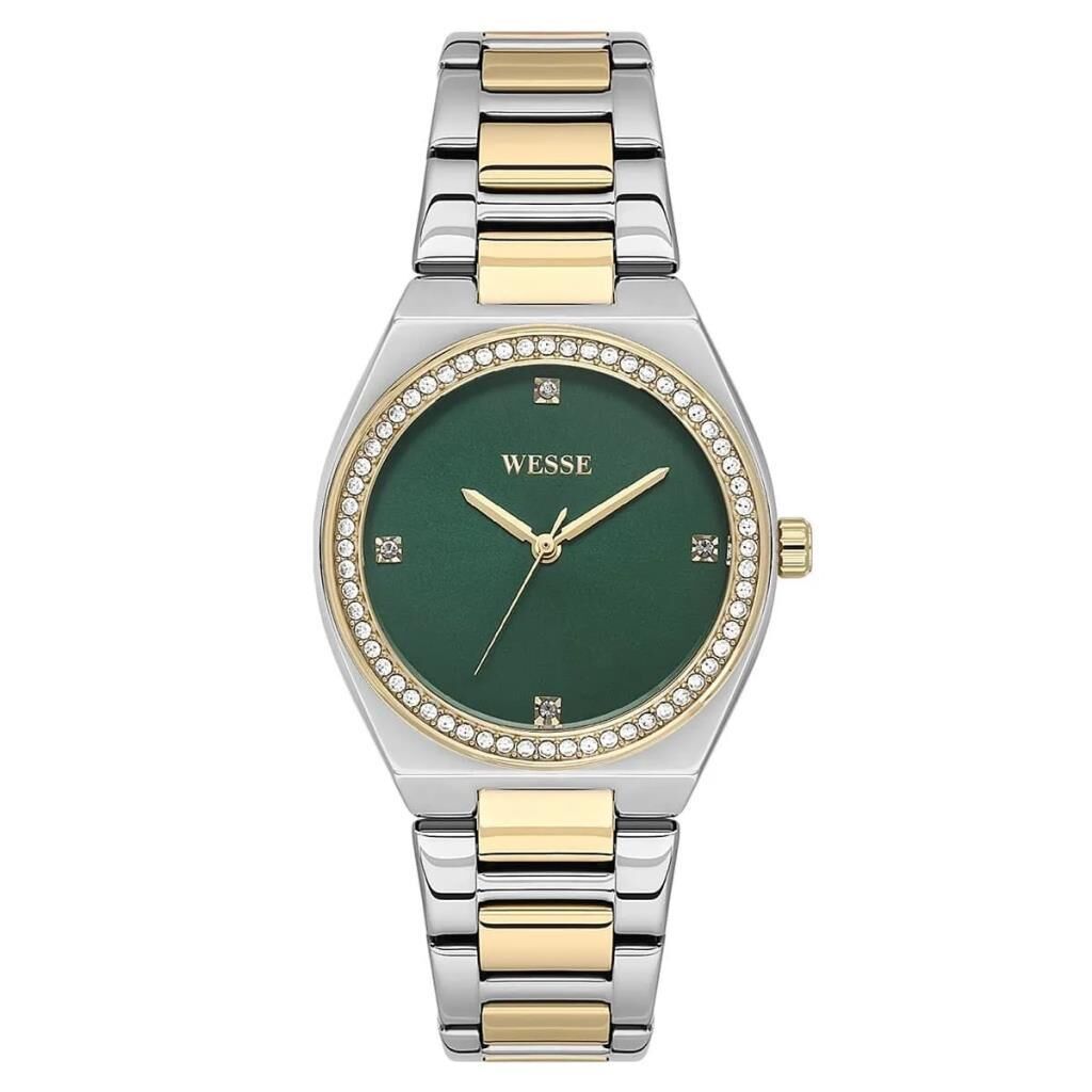 Wesse WWL112003 Quartz Çelik Altın/Gri Yeşil Kadran 34 mm Kadın Kol Saati