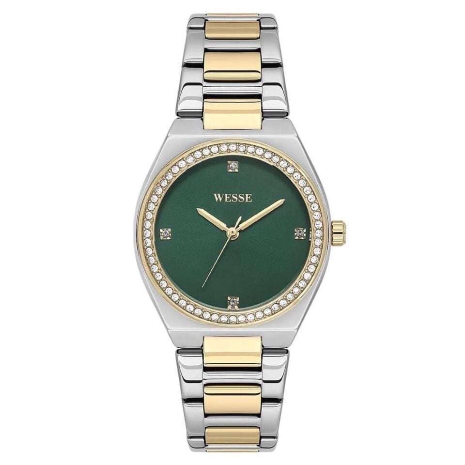 Wesse WWL112003 Quartz Çelik Altın/Gri Yeşil Kadran 34 mm Kadın Kol Saati